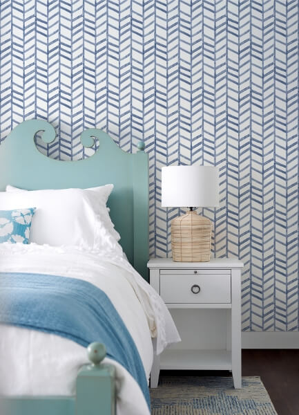 Fletching Navy Geometric Wallpaper