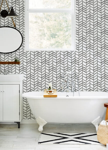Fletching Black Geometric Wallpaper