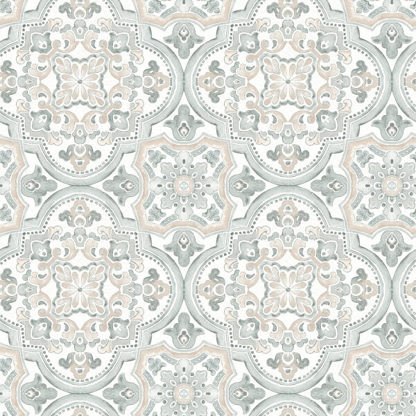 Concord Coral Medallion Wallpaper