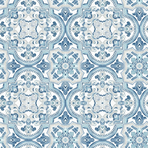 Concord Blue Medallion Wallpaper