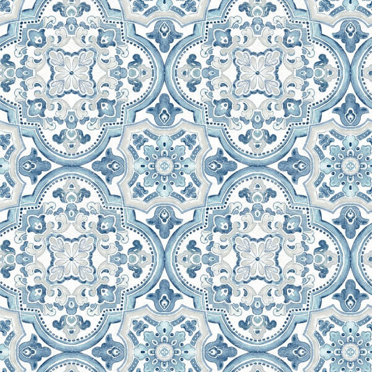 Concord Blue Medallion Wallpaper