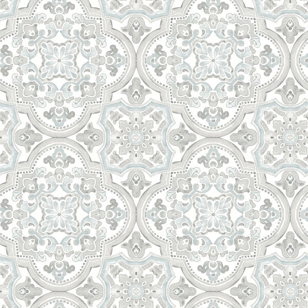 Concord Aqua Medallion Wallpaper