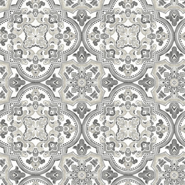 Concord Black Medallion Wallpaper