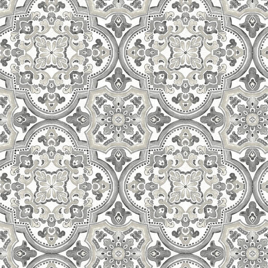 Concord Black Medallion Wallpaper