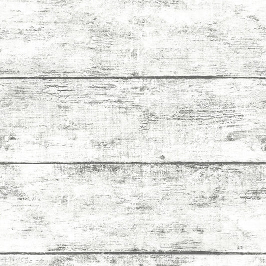Cabin White Wood Planks Wallpaper
