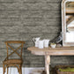 Cabin Charcoal Wood Planks Wallpaper