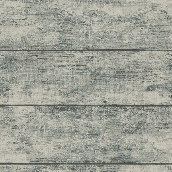 Cabin Teal Wood Planks Wallpaper