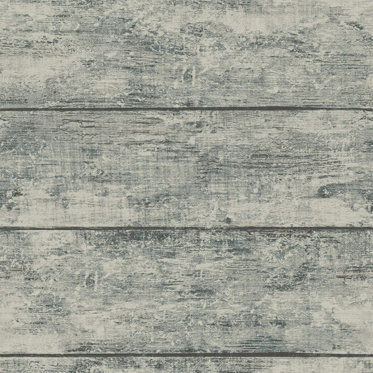 Cabin Teal Wood Planks Wallpaper