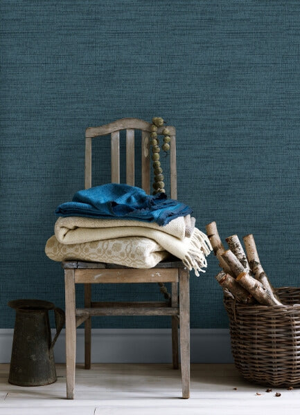 Solitude Navy Distressed Texture Wallpaper