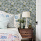Bohemian Blue Jacobean Wallpaper