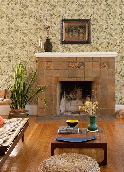 Bohemian Mustard Jacobean Wallpaper
