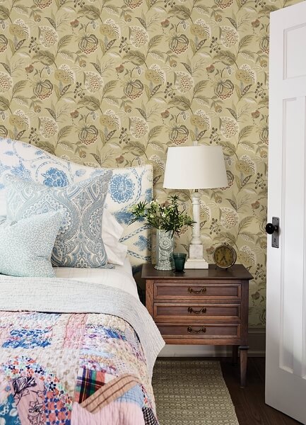 Bohemian Mustard Jacobean Wallpaper