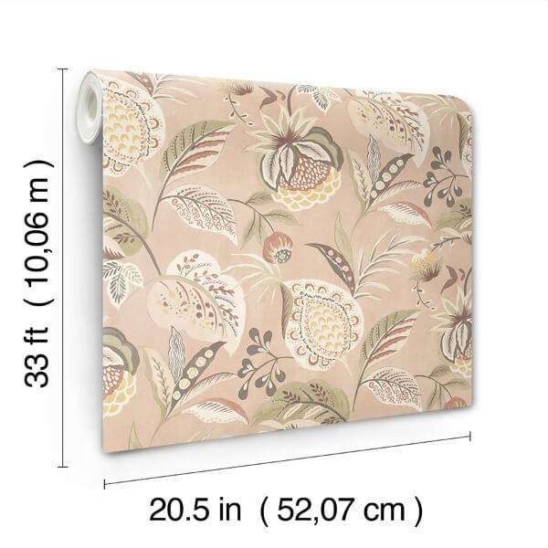 Bohemian Blush Jacobean Wallpaper