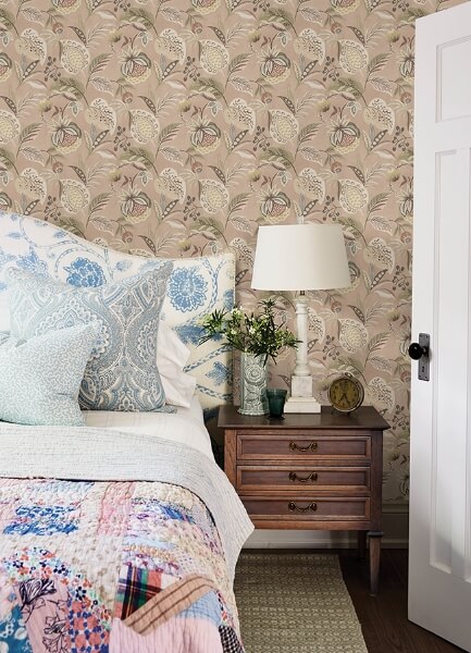 Bohemian Blush Jacobean Wallpaper