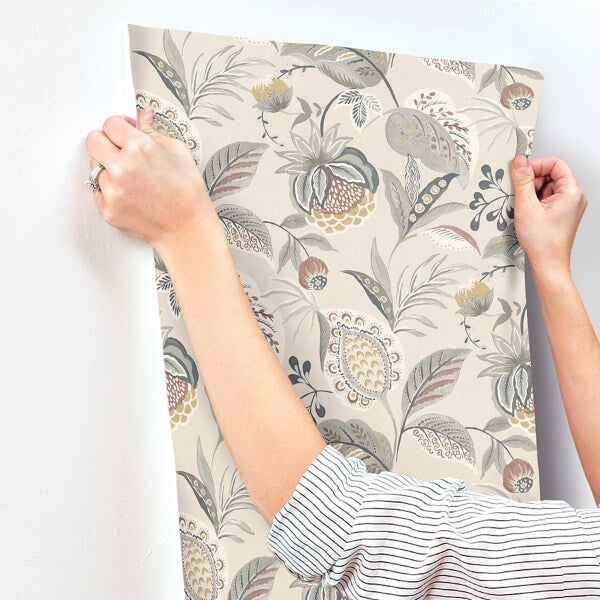 Bohemian Grey Jacobean Wallpaper