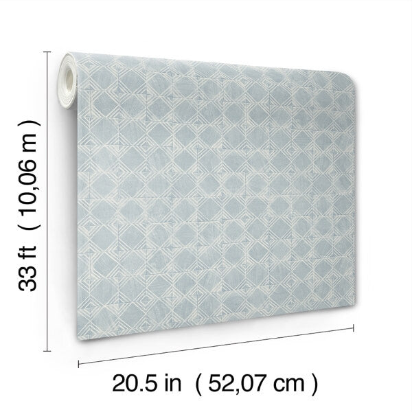 Button Block Blue Geometric Wallpaper