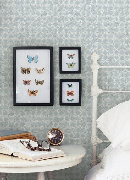 Button Block Blue Geometric Wallpaper