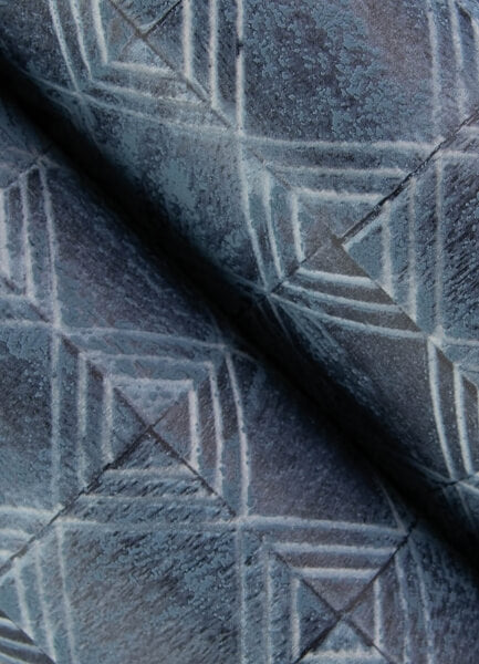 Button Block Navy Geometric Wallpaper