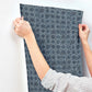 Button Block Navy Geometric Wallpaper