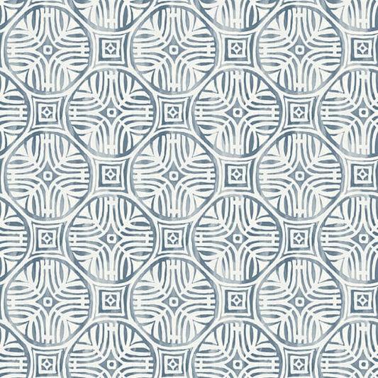 Sandee Navy Medallion Wallpaper