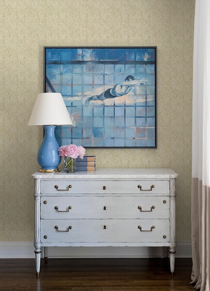 Sandee Butter Medallion Wallpaper