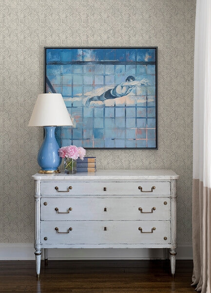 Sandee Grey Medallion Wallpaper