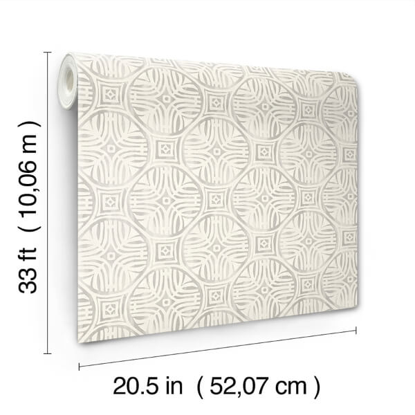Sandee Grey Medallion Wallpaper