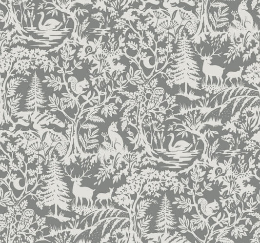 Alrick Charcoal Forest Venture Wallpaper