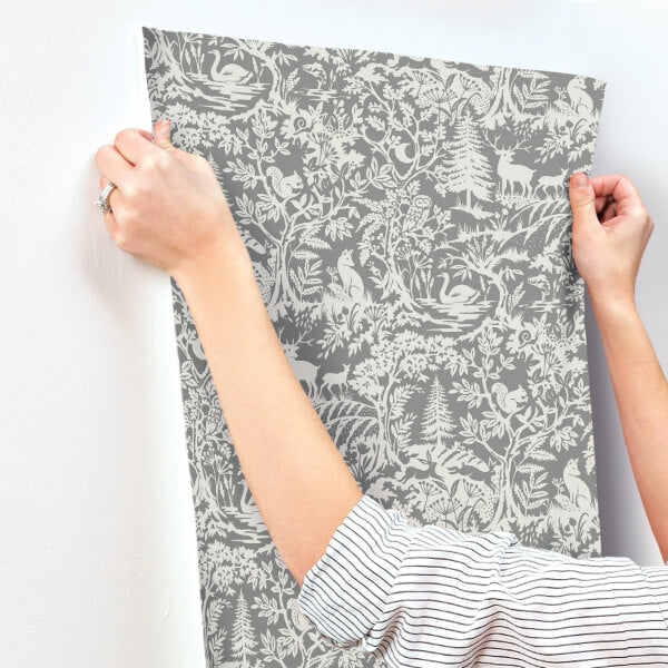 Alrick Charcoal Forest Venture Wallpaper