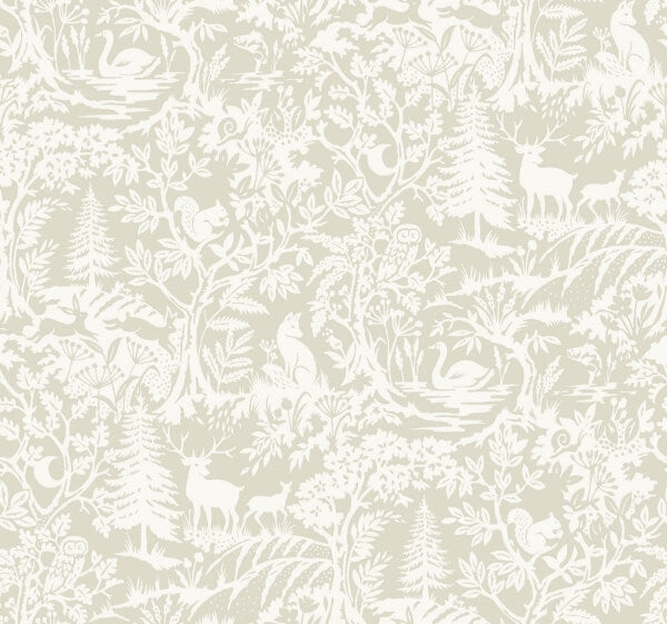 Alrick Taupe Forest Venture Wallpaper
