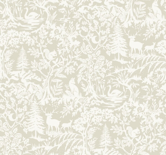 Alrick Taupe Forest Venture Wallpaper