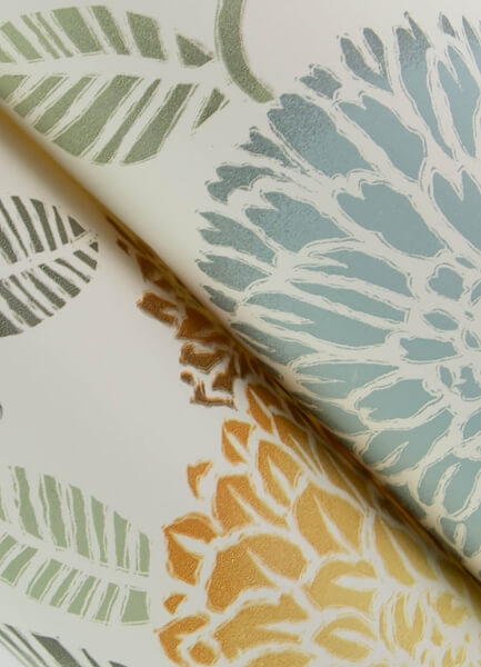 Zalipie Apricot Floral Trail Wallpaper