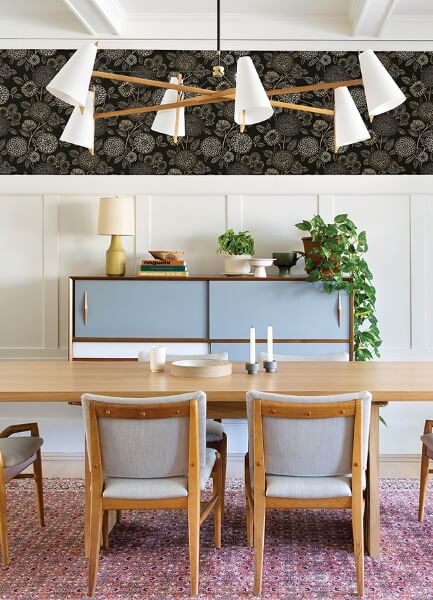 Zalipie Black Floral Trail Wallpaper
