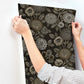 Zalipie Black Floral Trail Wallpaper