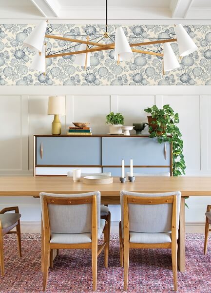 Zalipie Blue Floral Trail Wallpaper