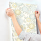 Zalipie Lime Floral Trail Wallpaper