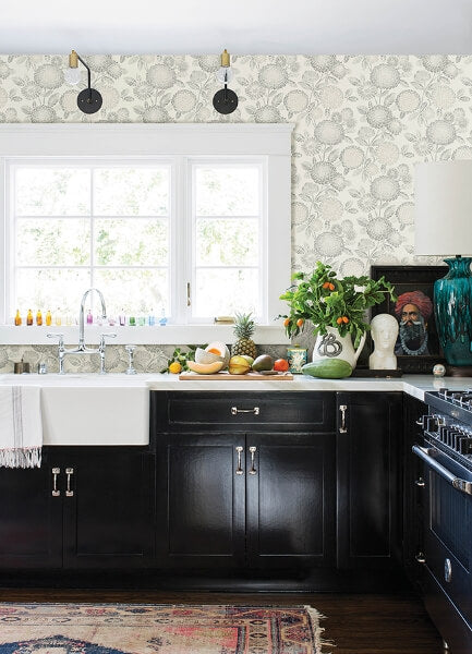 Zalipie Grey Floral Trail Wallpaper
