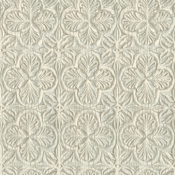 Karachi Aqua Wooden Damask Wallpaper