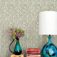 Karachi Aqua Wooden Damask Wallpaper
