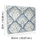 Mimir Blue Quilted Damask Wallpaper