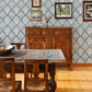 Mimir Blue Quilted Damask Wallpaper