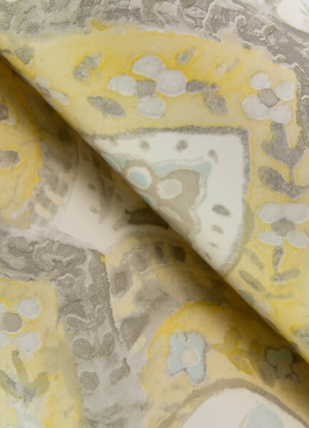 Mimir Mustard Quilted Damask Wallpaper
