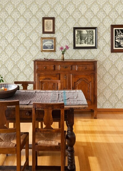 Mimir Mustard Quilted Damask Wallpaper