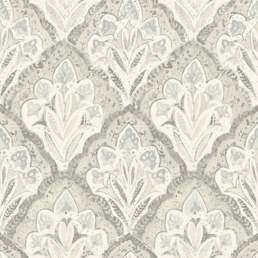 Mimir Grey Quilted Damask Wallpaper