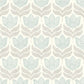 Cathal Aqua Tulip Block Print Wallpaper