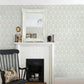 Cathal Aqua Tulip Block Print Wallpaper