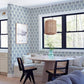 Cathal Blue Tulip Block Print Wallpaper