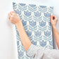 Cathal Blue Tulip Block Print Wallpaper