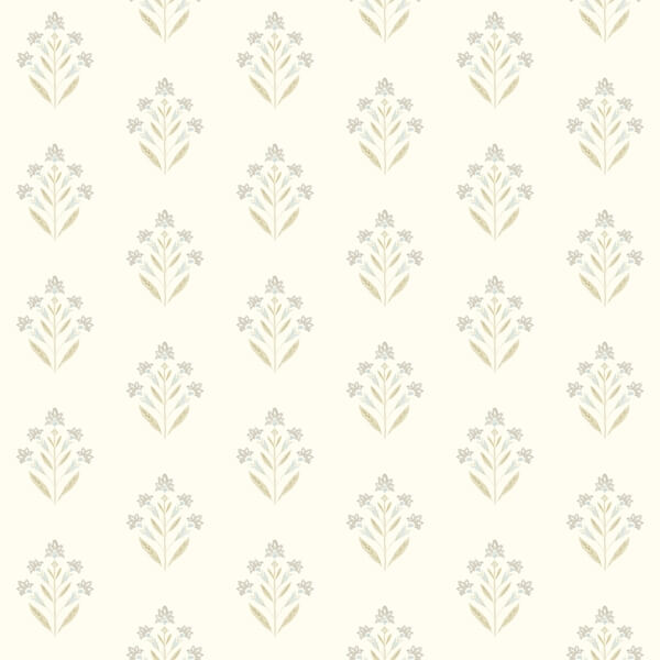 Kova Yellow Floral Crest Wallpaper