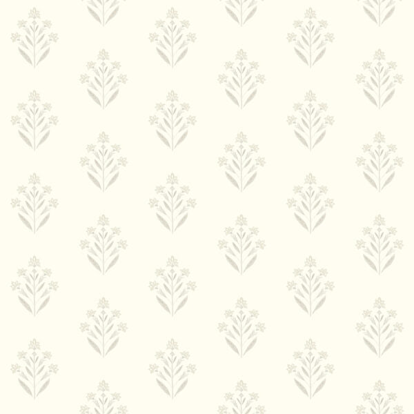 Kova Dove Floral Crest Wallpaper